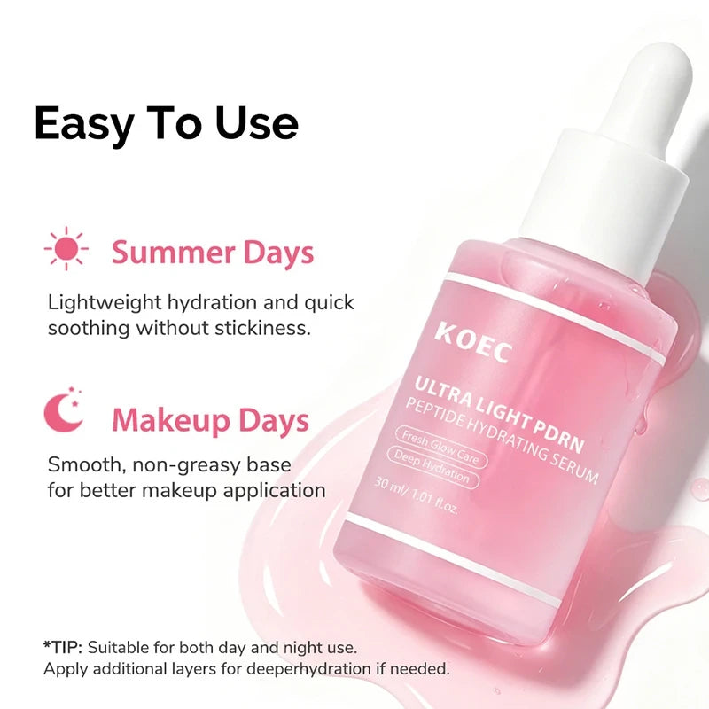 PDRN Salmon DNA Pink Peptide Facial Serum for Radiance and Hydration
